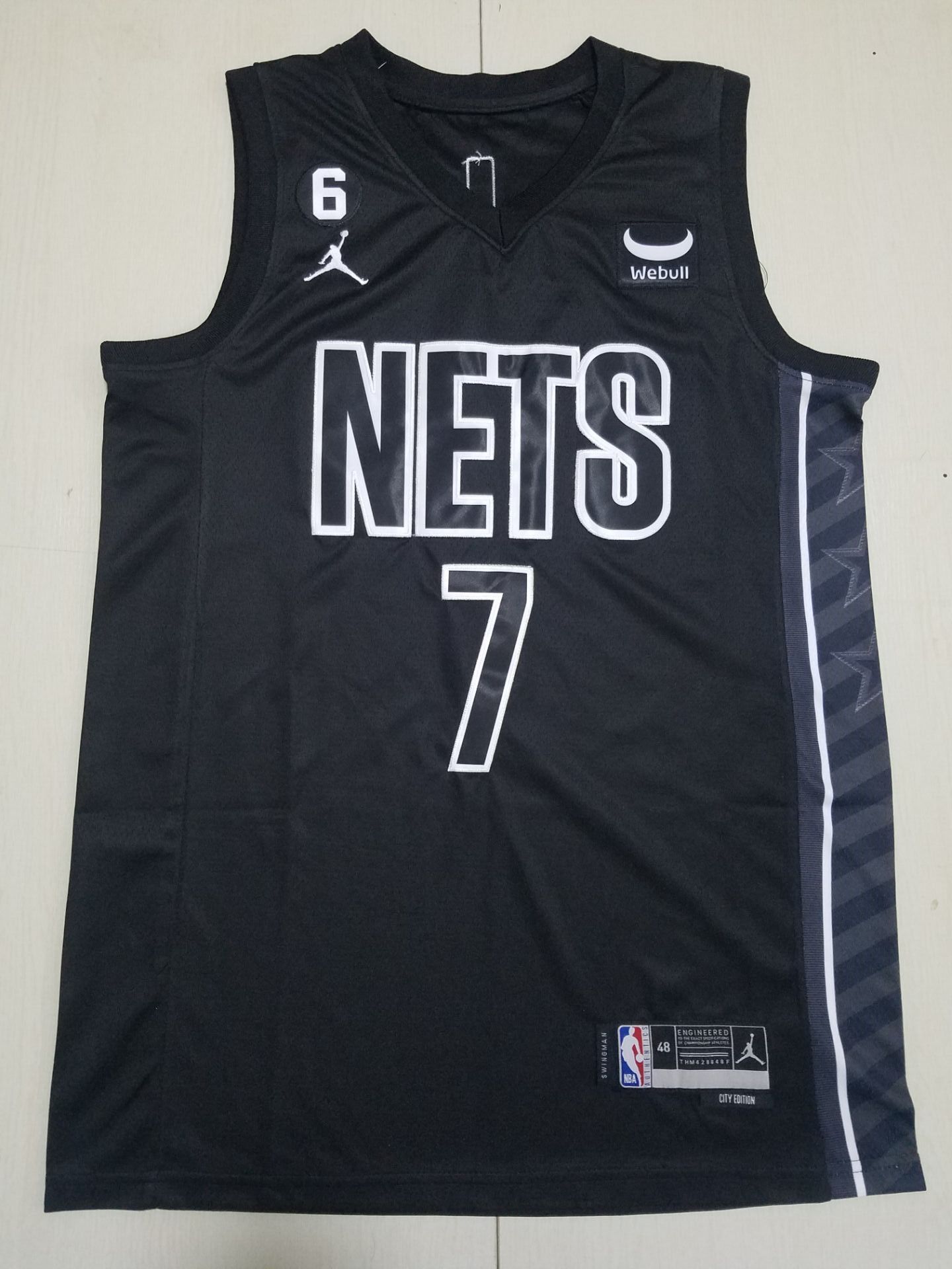 Men Brooklyn Nets 7 Durant Black Declaratory Edition 2022 NBA Jersey